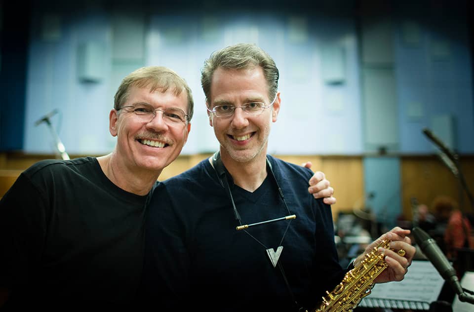 Kenneth Fuchs and saxophonist Timothy McAllister, Abbey Road Studio 1, August 21, 2017