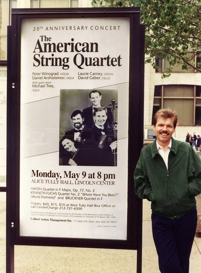 Poster for the première of String Quartet No. 2,  Alice Tully Hall, May 1994